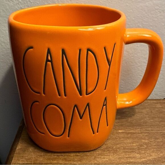 Rae Dunn "Candy Coma" Coffee Mug Orange Halloween - Picture 2 of 4